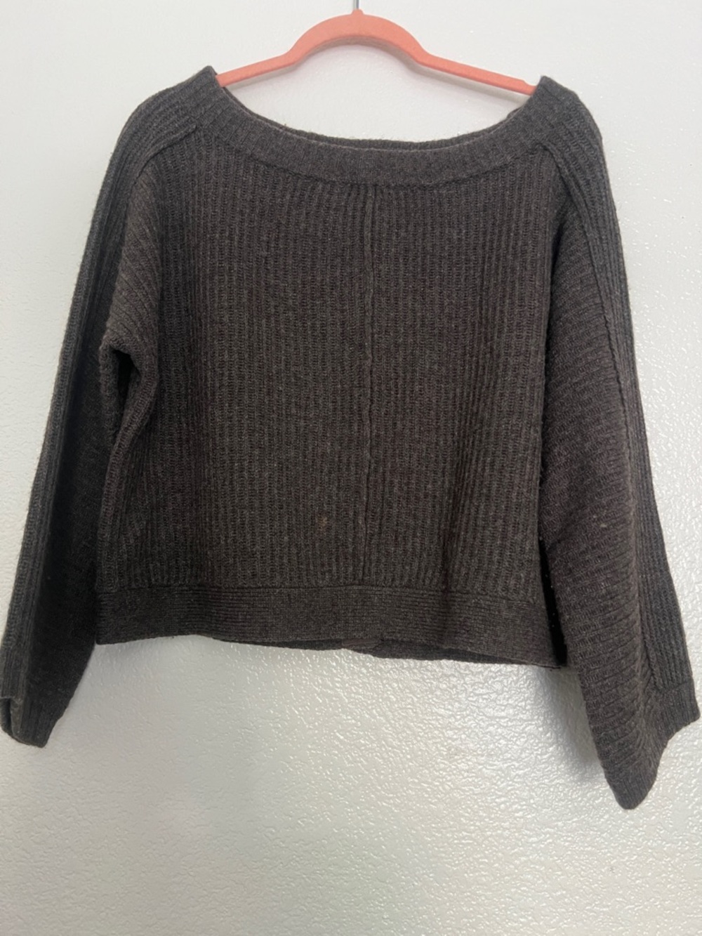 Inhabit Off-the-Shoulder Ribbed Sweater - Charcoal